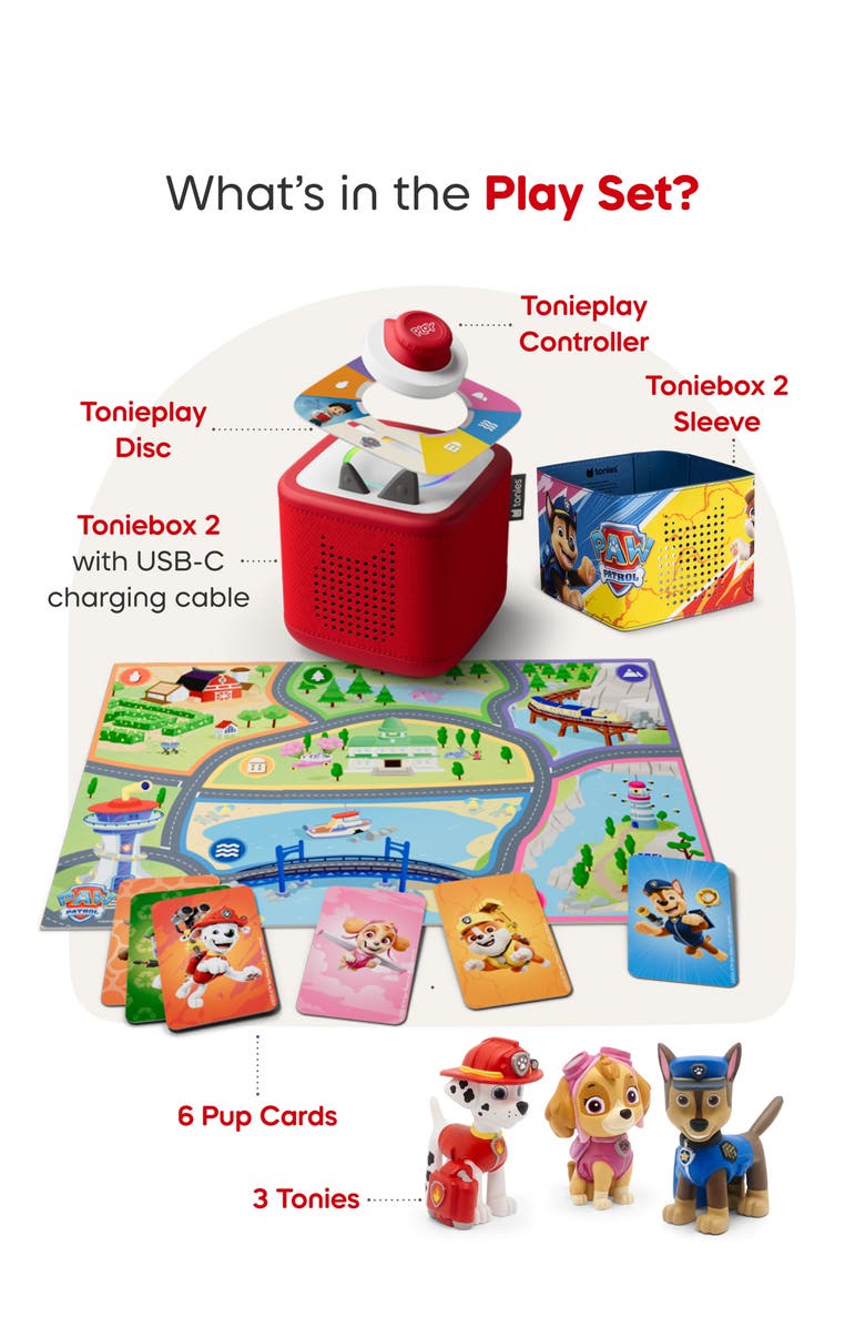 tonies Toniebox 2 with 3-Pack PAW Patrol Characters Bundle, Alternate, color, 