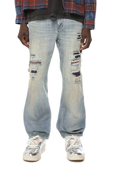 Rip and Repair Wide Leg Jeans