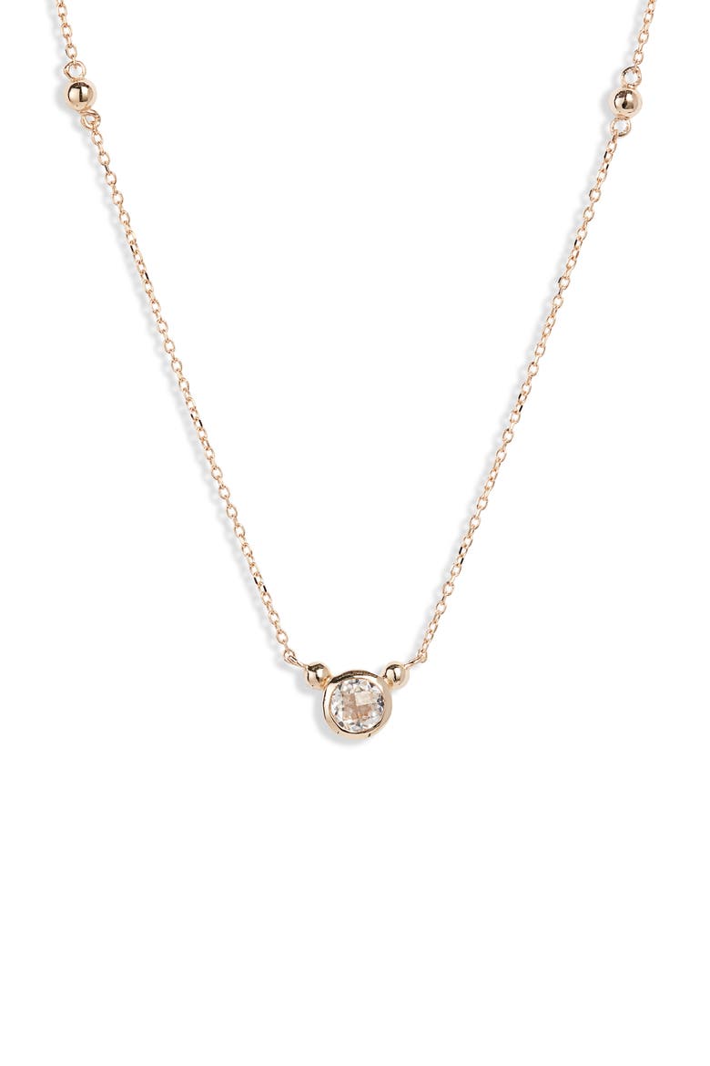 Bonheur Pendant Necklace, Main, color, YELLOW GOLD/ WHITE