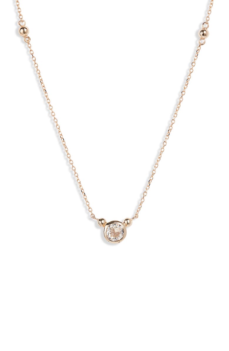 Anzie Bonheur Pendant Necklace, Main, color, Yellow Gold/ White