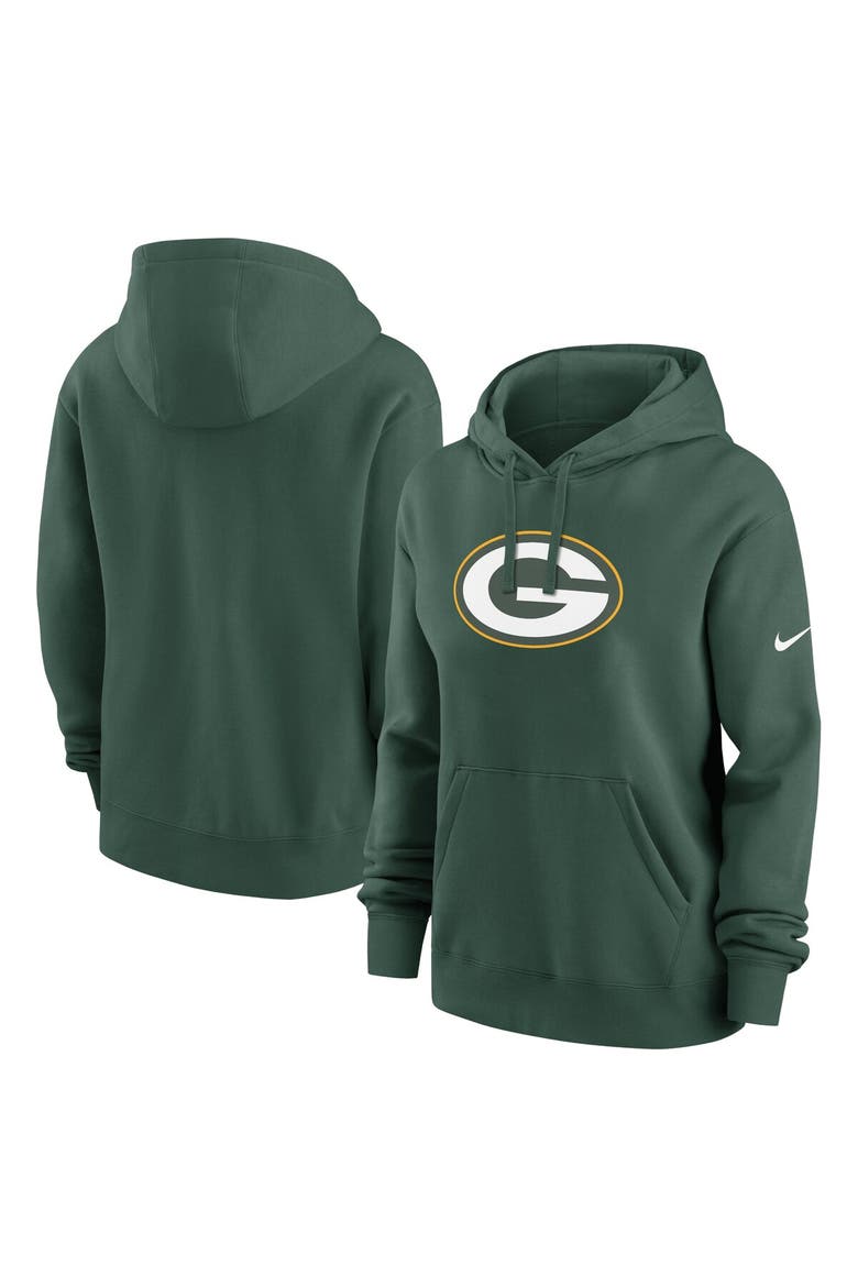 Women's Nike Green Green Bay Packers Club Fleece Pullover Hoodie, Main, color, Green