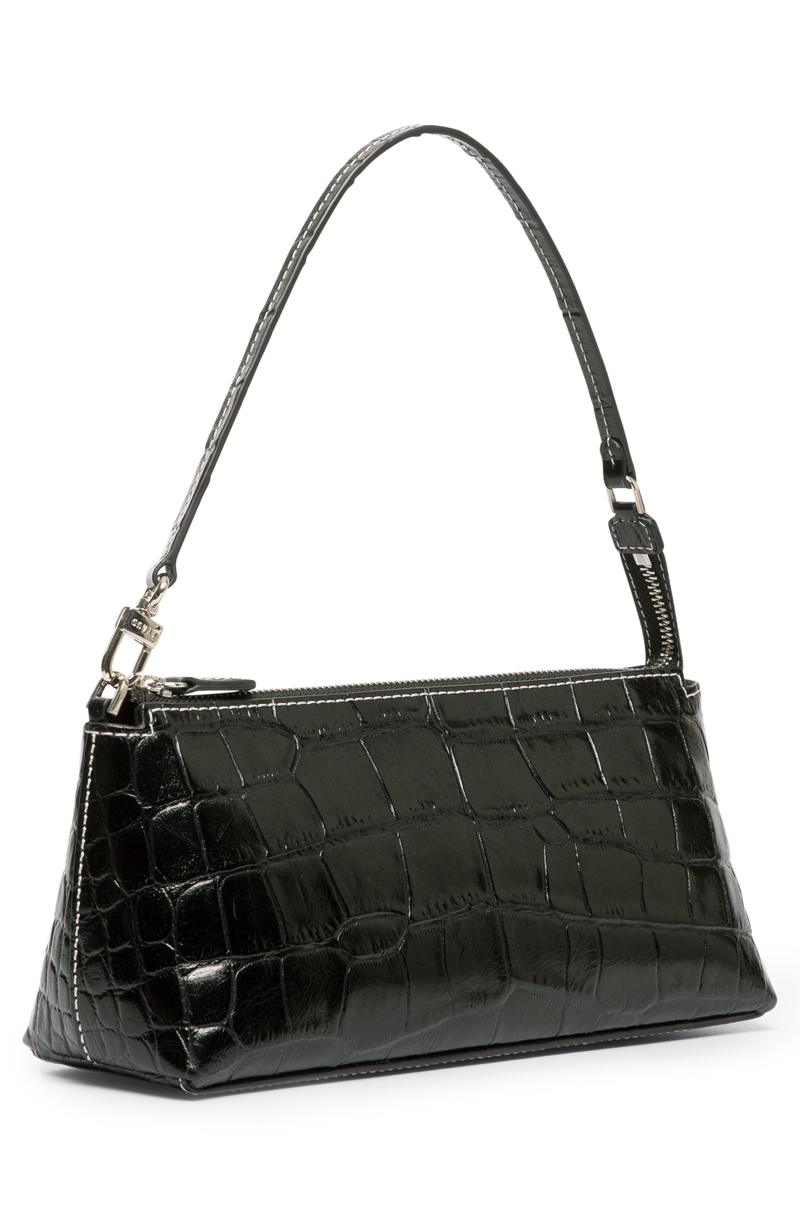 STAUD BIRKENSTOCK + STAUD Kaia Croc-Embossed Shoulder Bag, Alternate, color, 