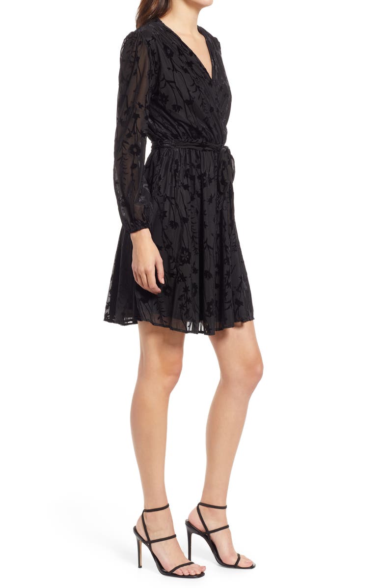 Fraiche by J Anna Burnout Velvet Wrap Dress, Alternate, color, 