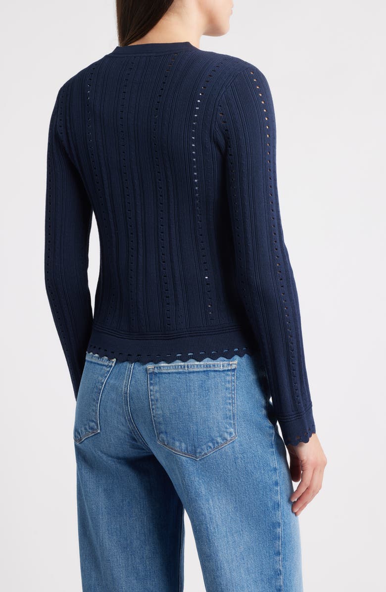 ZOE AND CLAIRE Scalloped Button Front Cardigan, Alternate, color, 