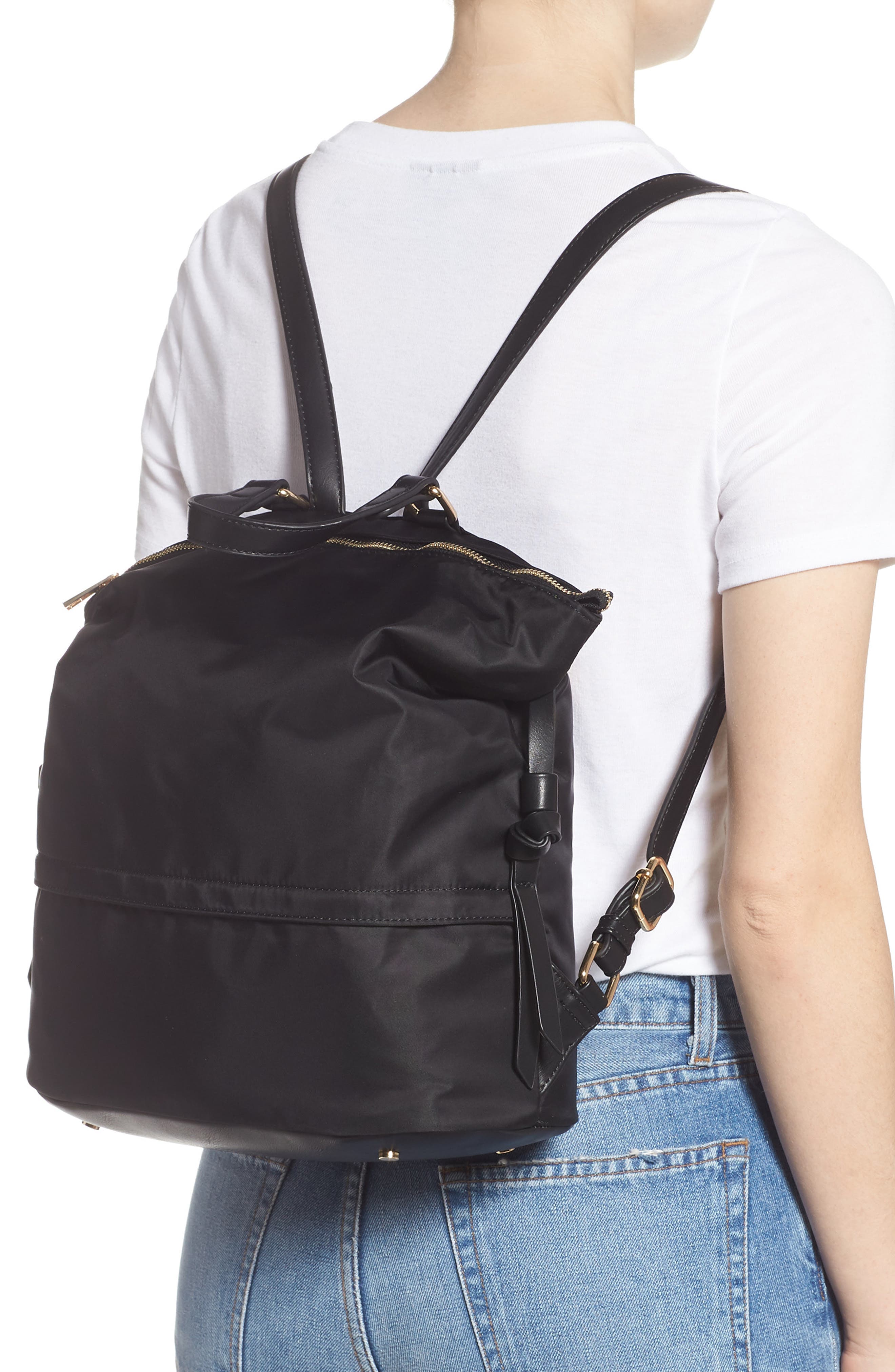 Cyn Nylon Backpack, Alternate, color, BLACK