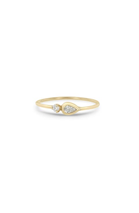 Pear Diamonds 14k Gold Diamond Ring