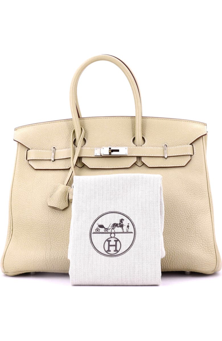 Pre-Owned Hermes Birkin Handbag Light Clemence with Palladium Hardware 35, Alternate, color, Parchemin