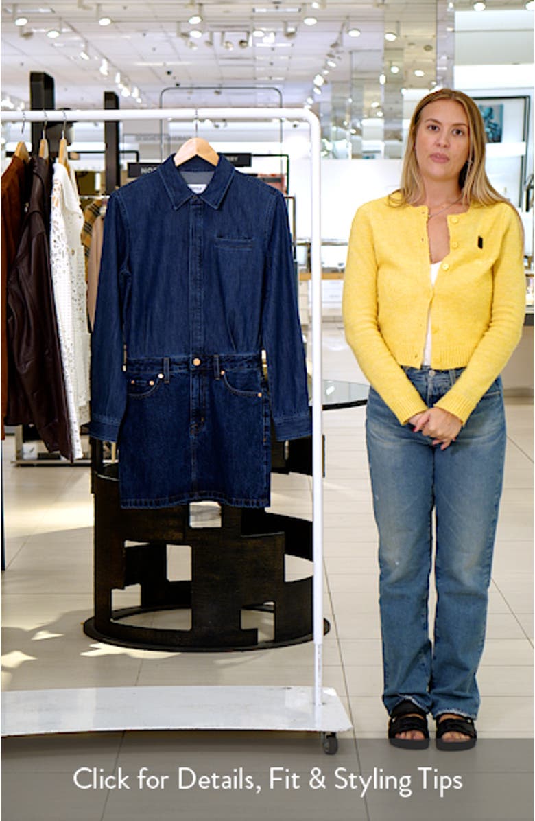 Pixie Long Sleeve Denim Minidress, sales video thumbnail