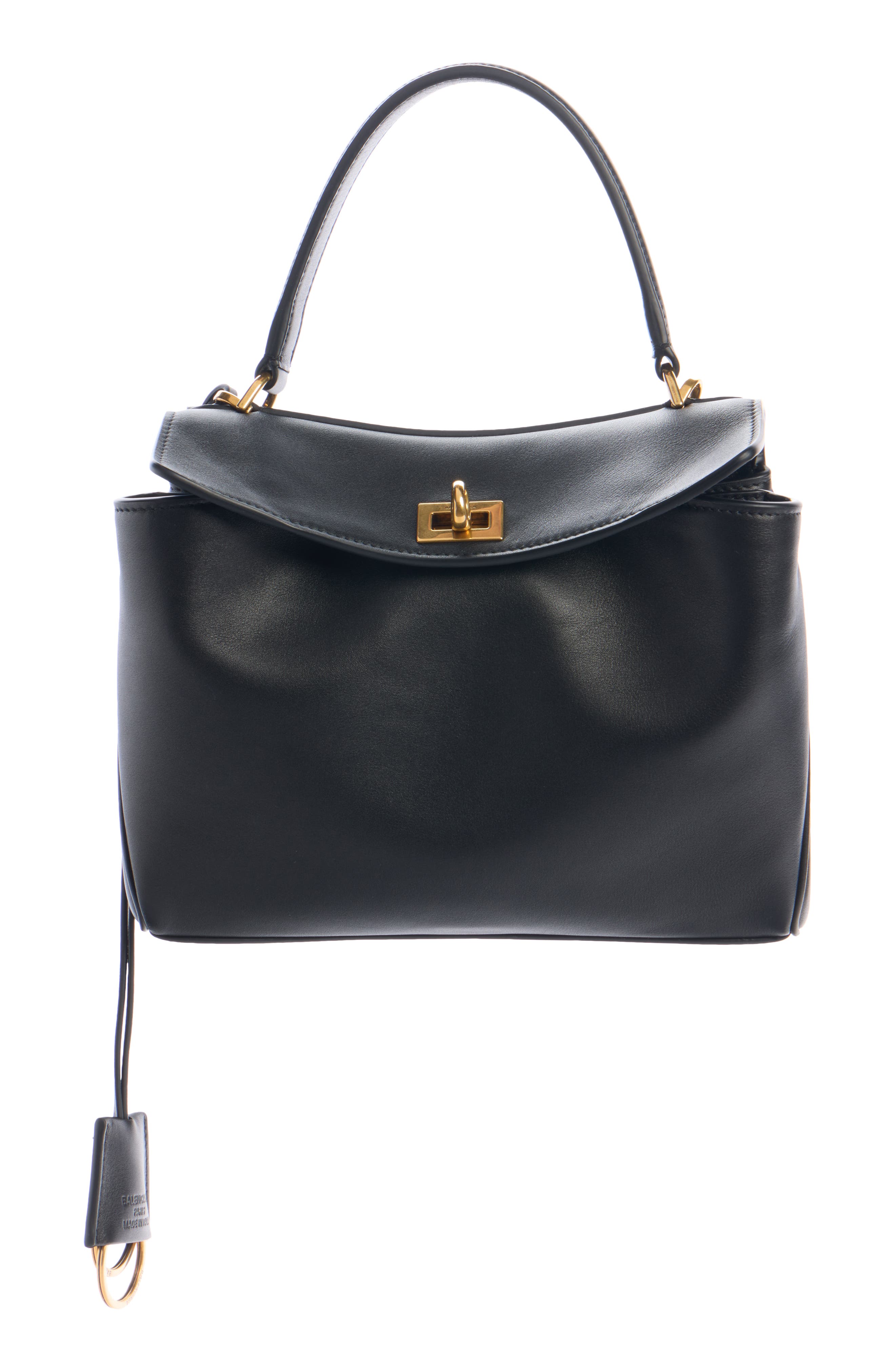 Balenciaga Mini Rodeo Leather Top Handle Bag, Alternate, color, 1000 Black