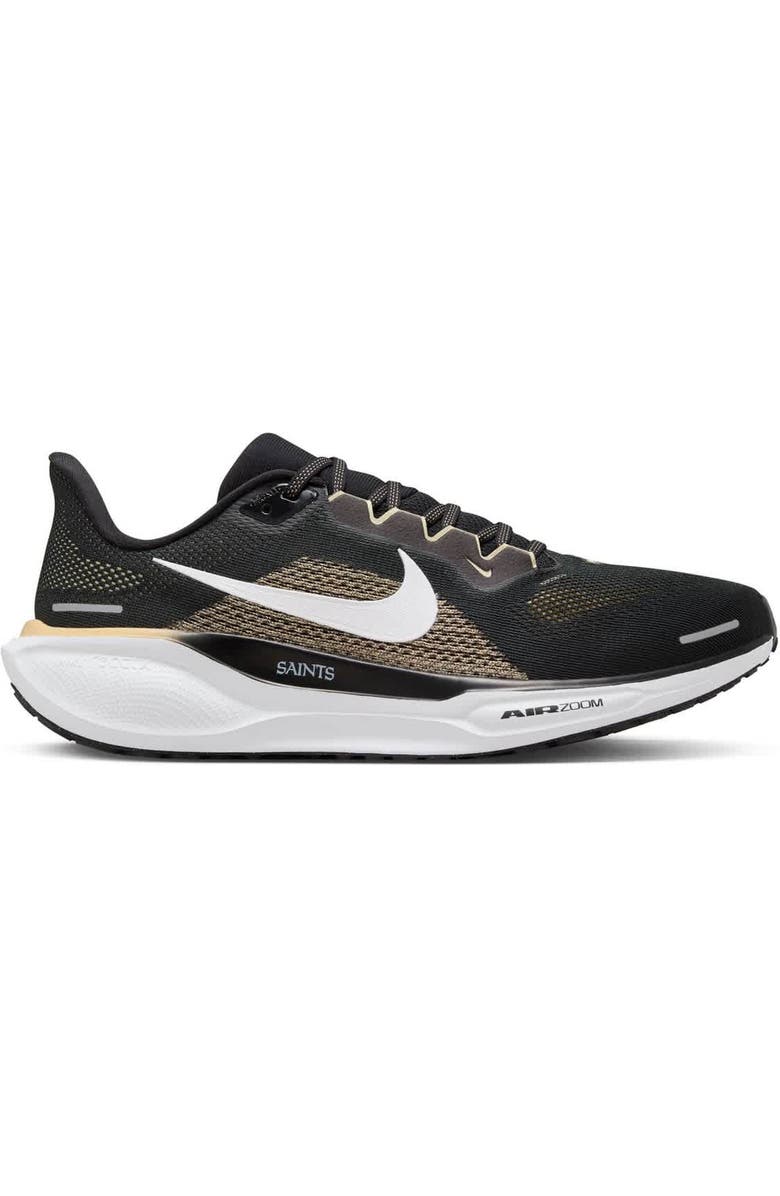 Nike Unisex Nike Black New Orleans Saints Zoom Pegasus 41 Running Shoes, Main, color,