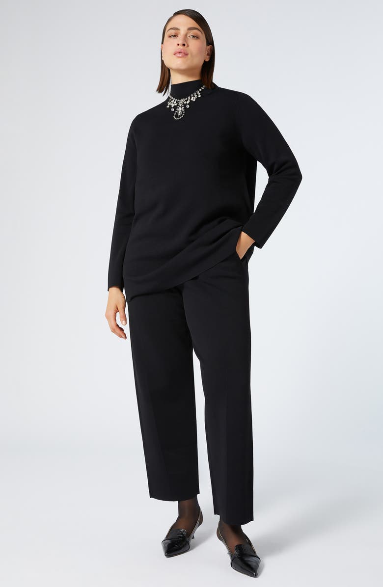 Marina Rinaldi Eulalia Mock Neck Tunic Sweater, Alternate, color, Black