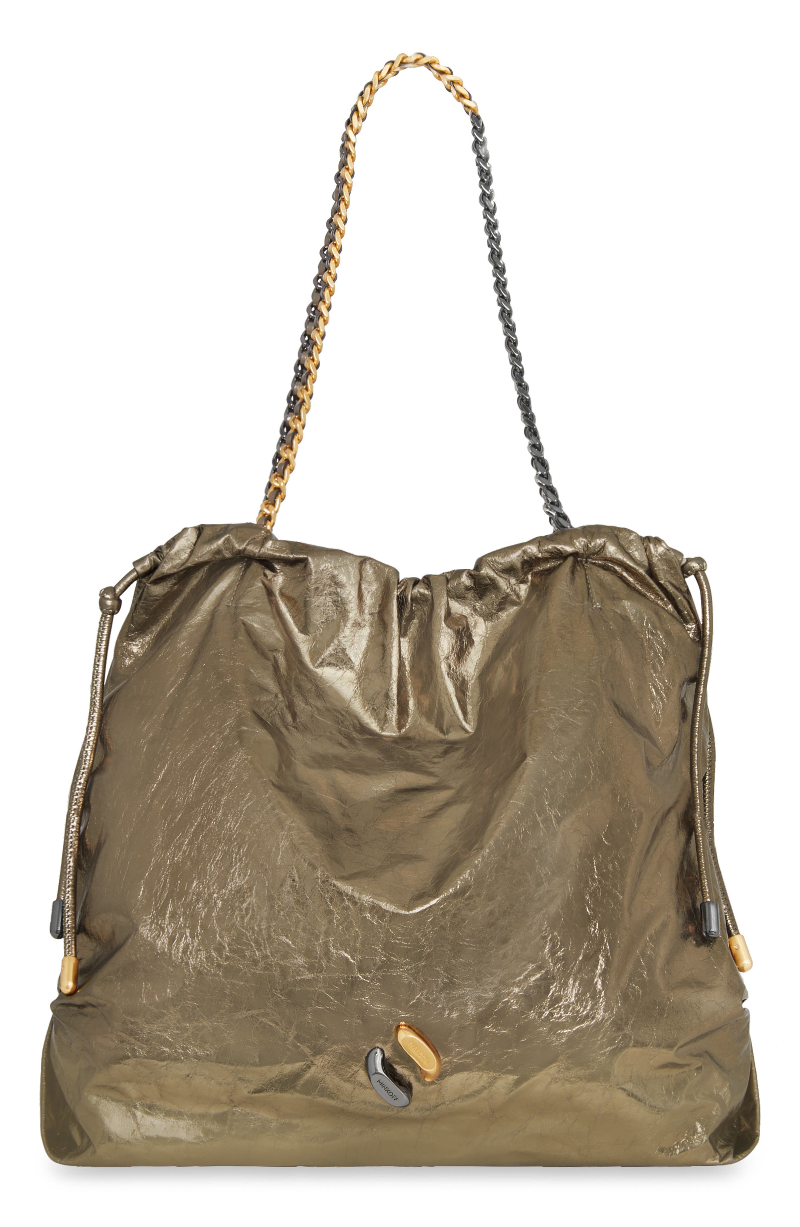 Medium Zero Gravity Leather Tote, Main, color, BRONZE