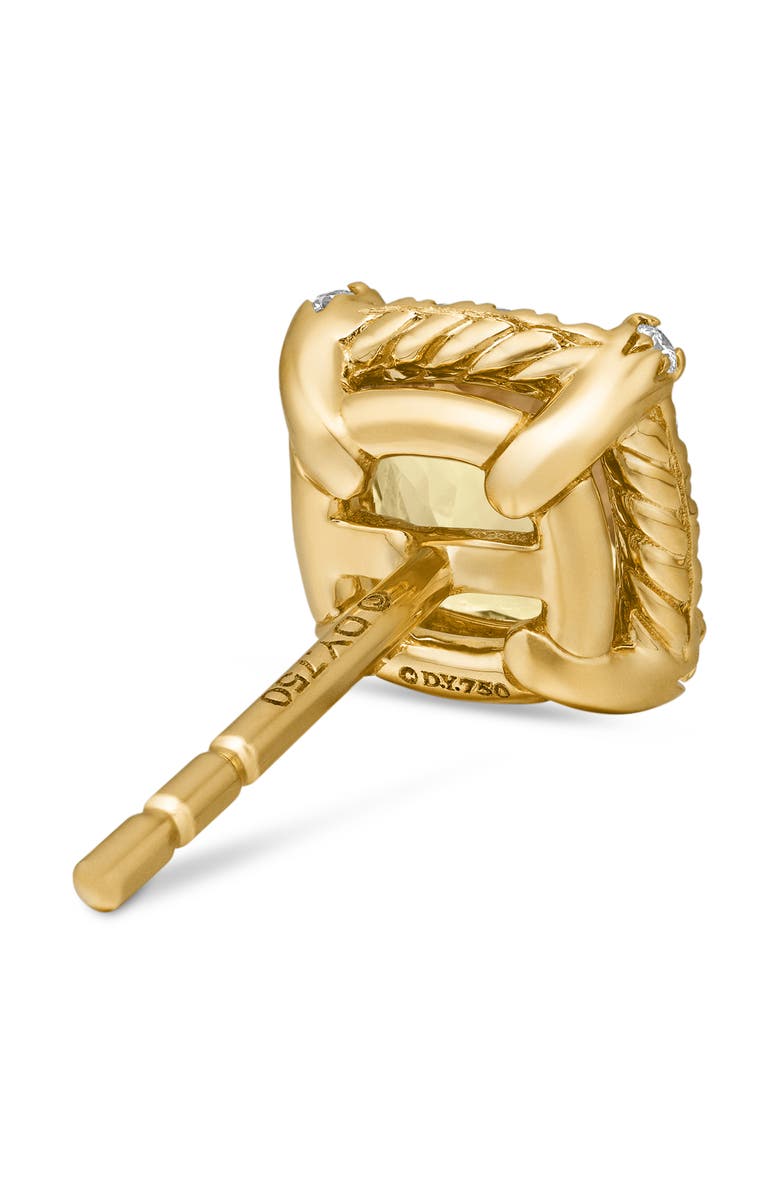 David Yurman Petite Chatelaine<sup>®</sup> Pavé Bezel Stud Earrings in 18k Gold, Alternate, color, Champagne Citrine