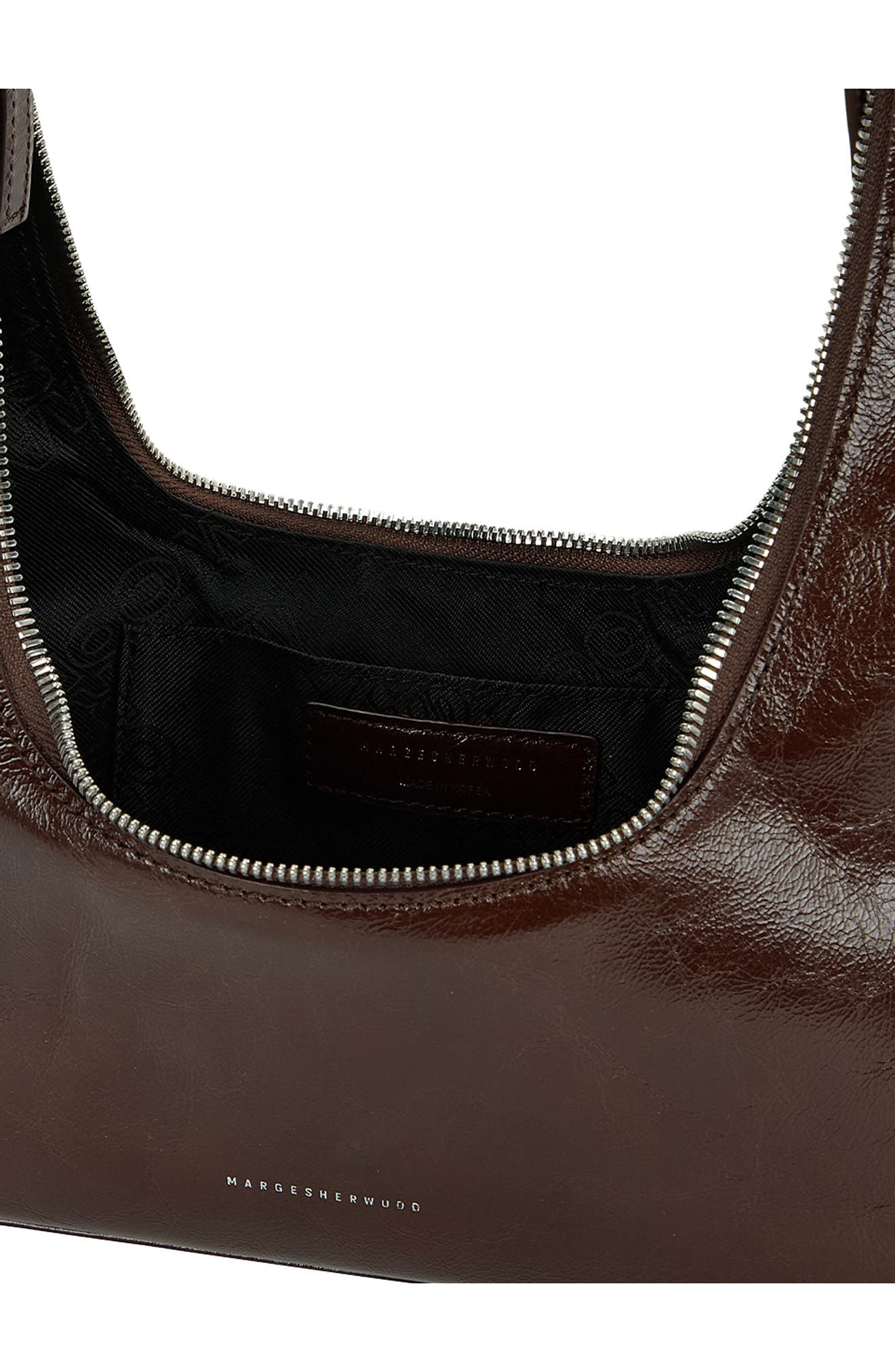 MARGESHERWOOD Leather Hobo Bag, Alternate, color, Mocha Crinkle
