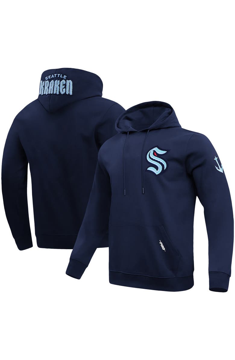 PRO STANDARD Men's Pro Standard Navy Seattle Kraken Classic Pullover Hoodie, Main, color, 