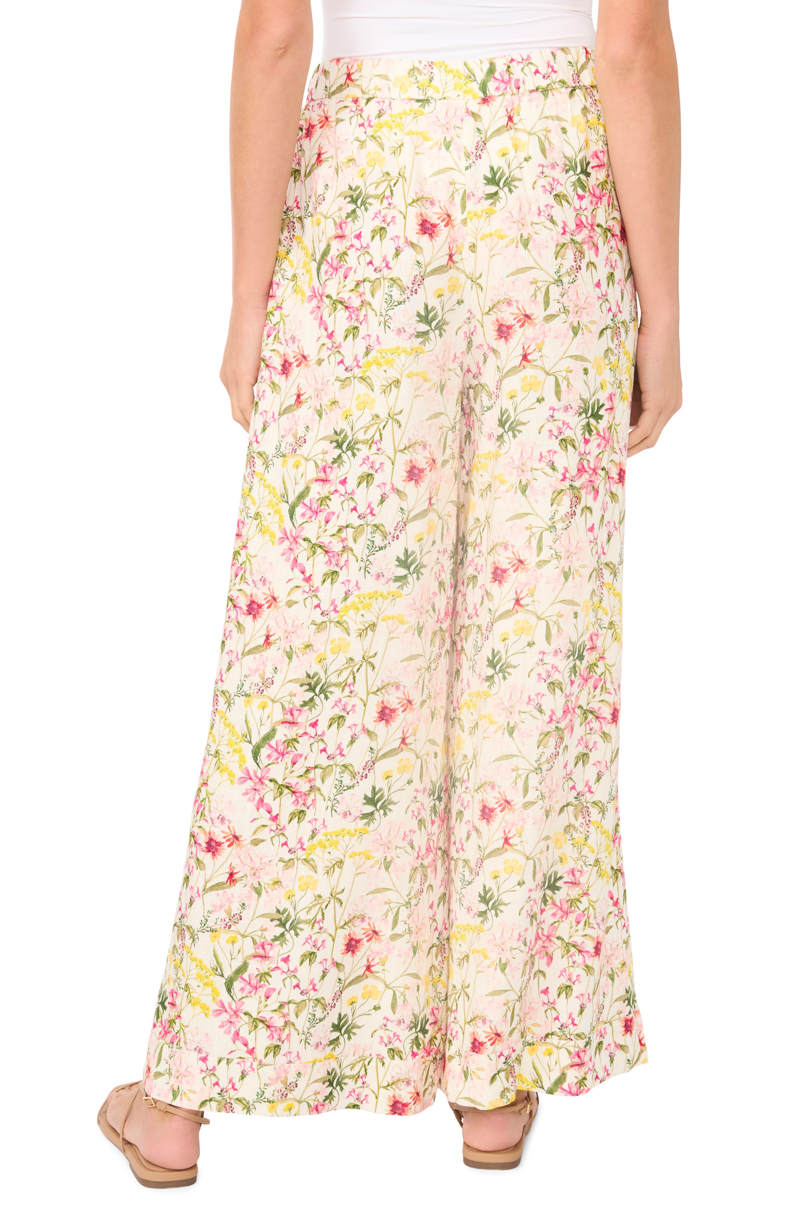 Floral Print Wide Leg Pants - image 2
