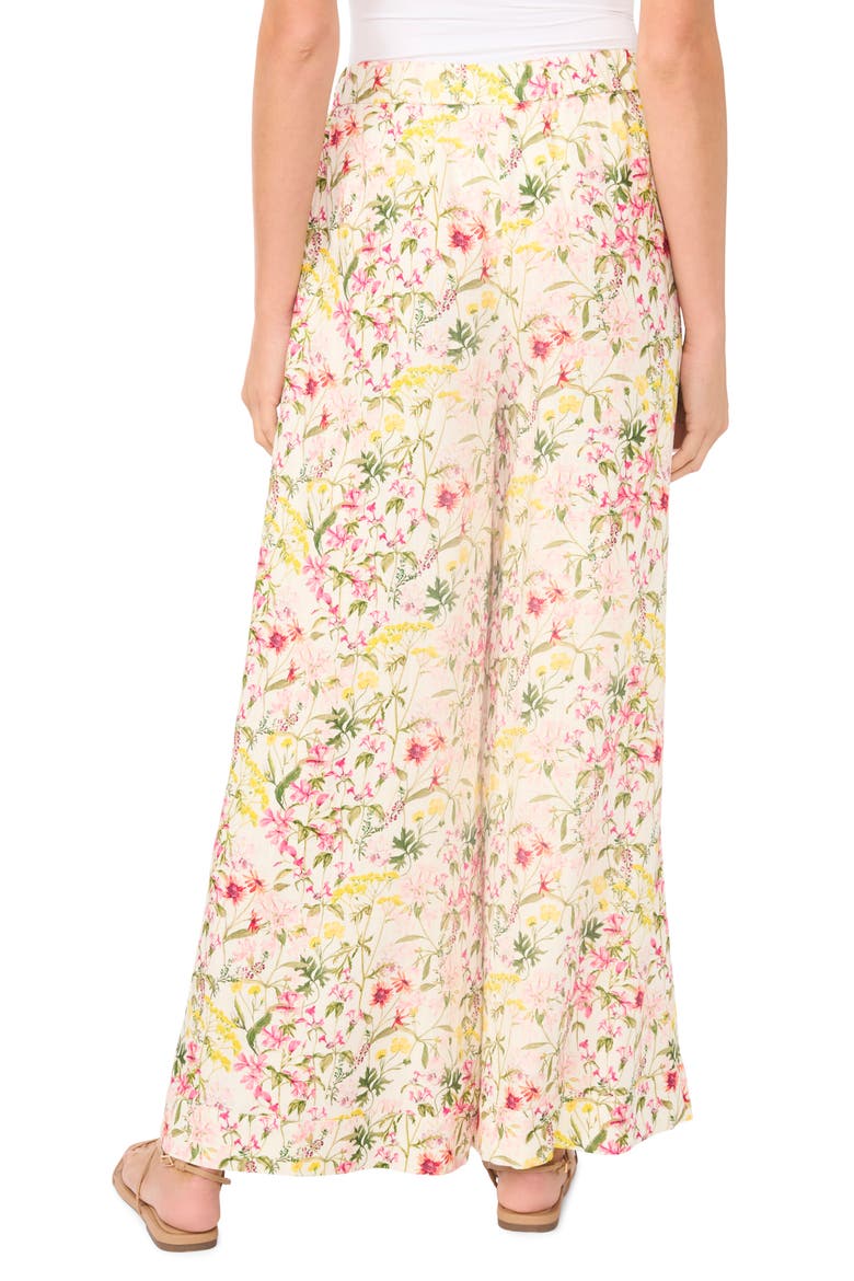 Floral Print Wide Leg Pants, Alternate, color, RASPBERR SORBET