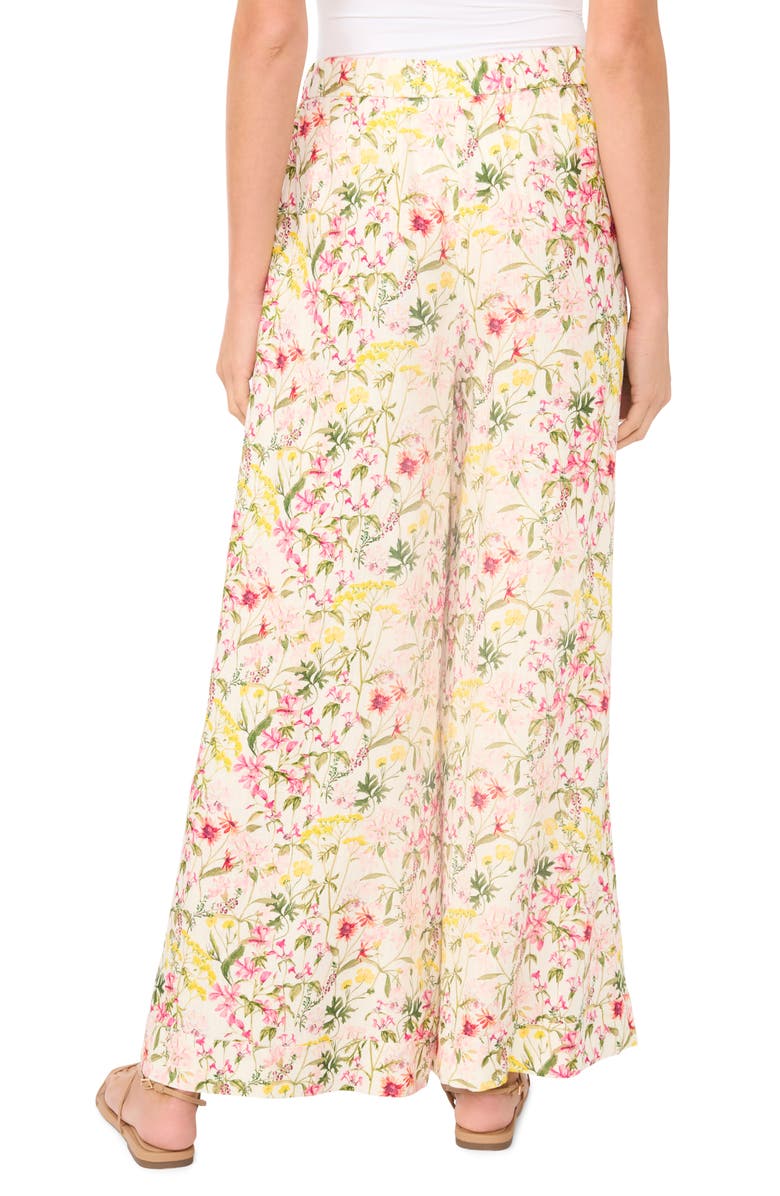 Vince Camuto Floral Print Wide Leg Pants, Alternate, color, Raspberr Sorbet