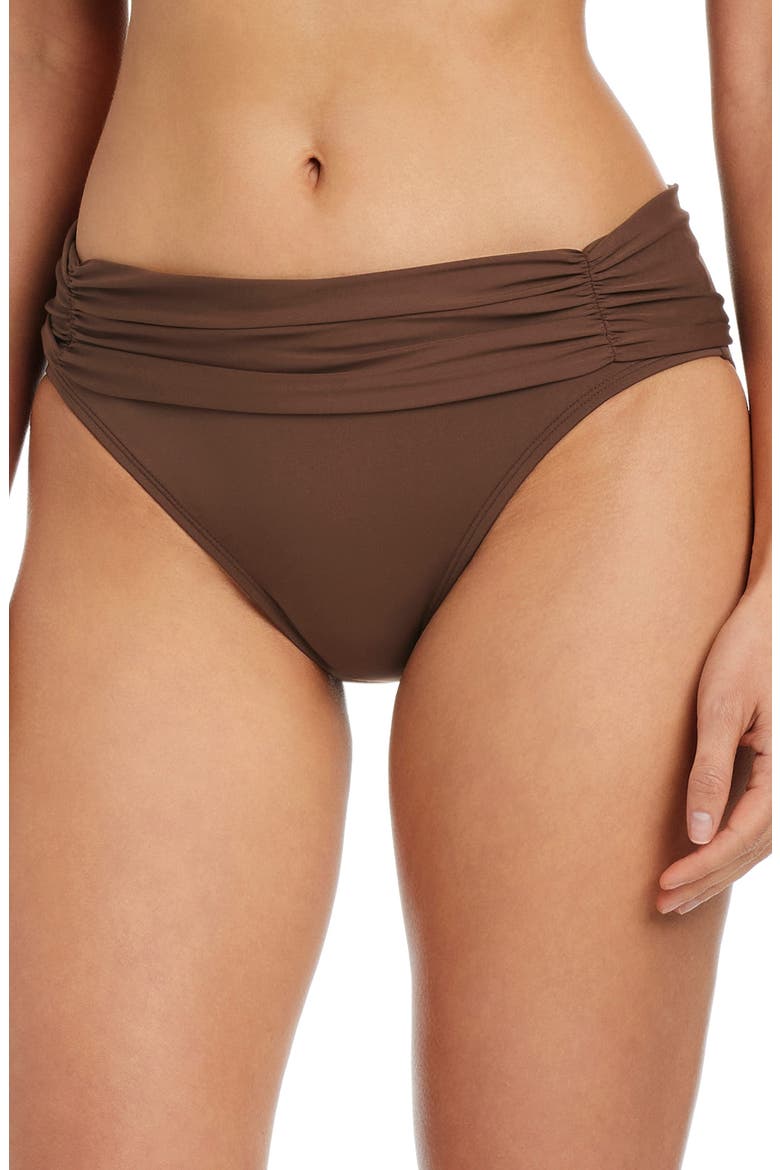 Shirred Hipster Bikini Bottoms, Main, color, ROCKPOOL