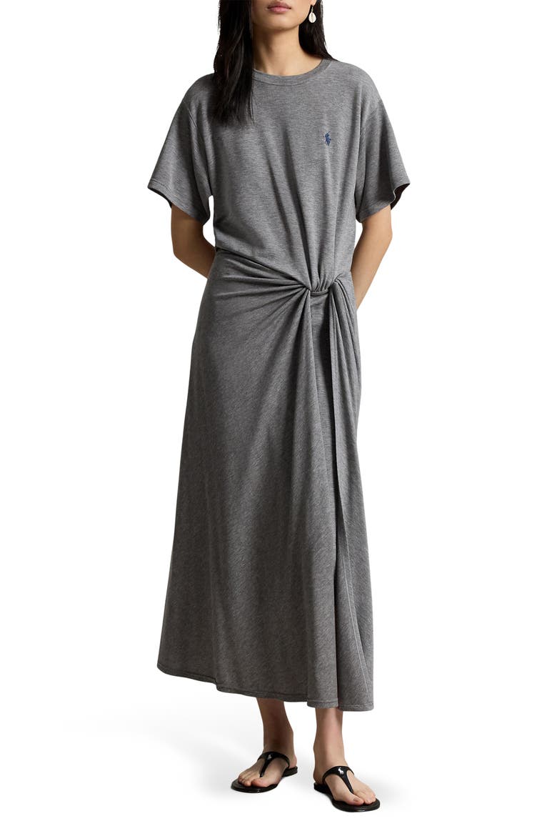 polo shirt midi dress Side Twist Midi T-Shirt Dress (Women)