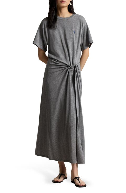 Side Twist Midi T-Shirt Dress