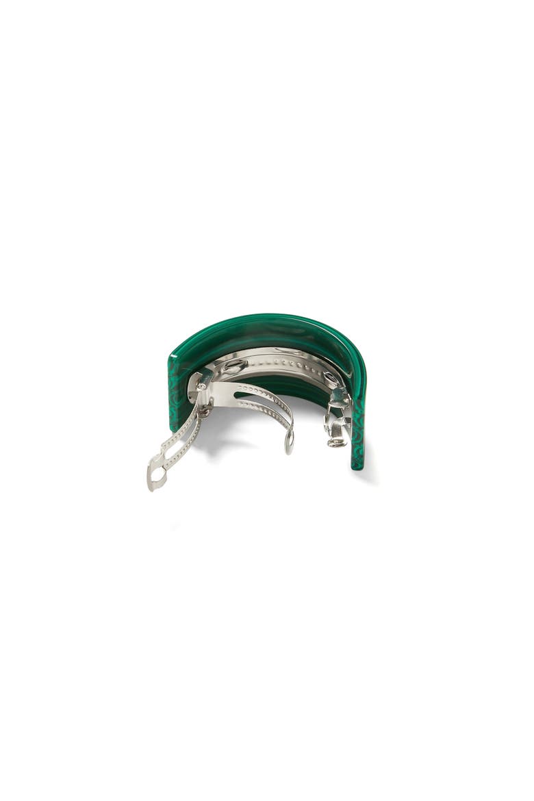 French Pony Barrette, Alternate, color, Malachite