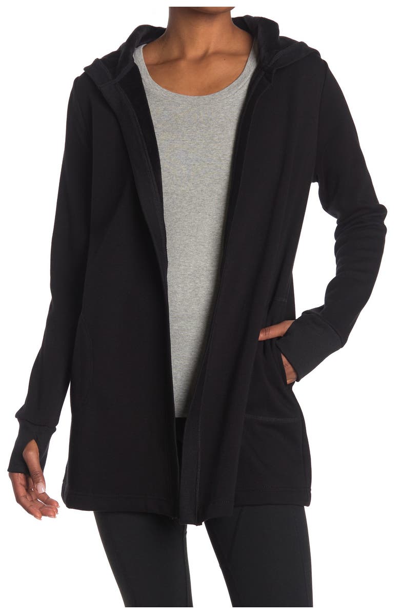 90 DEGREE BY REFLEX Heavy Fleece Open Front Cardigan, Alternate, color, 