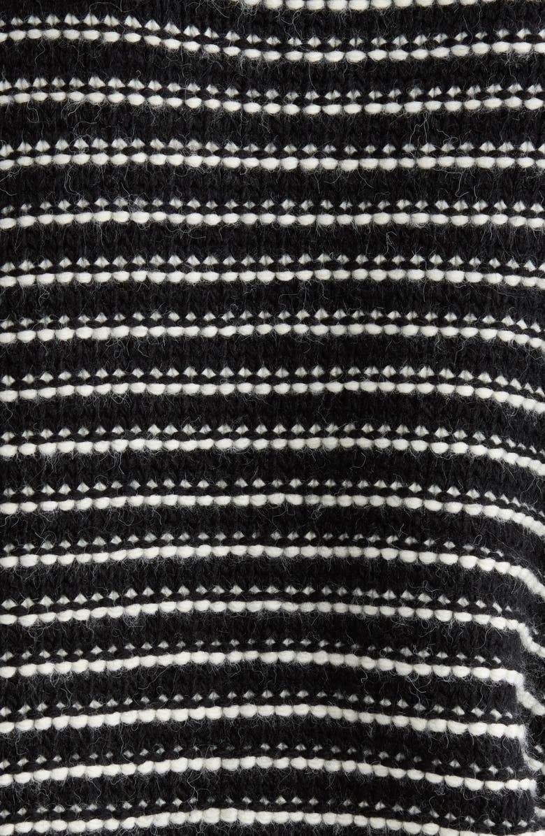 All in Favor Chunky Stripe V-Neck Cardigan, Alternate, color, Black White