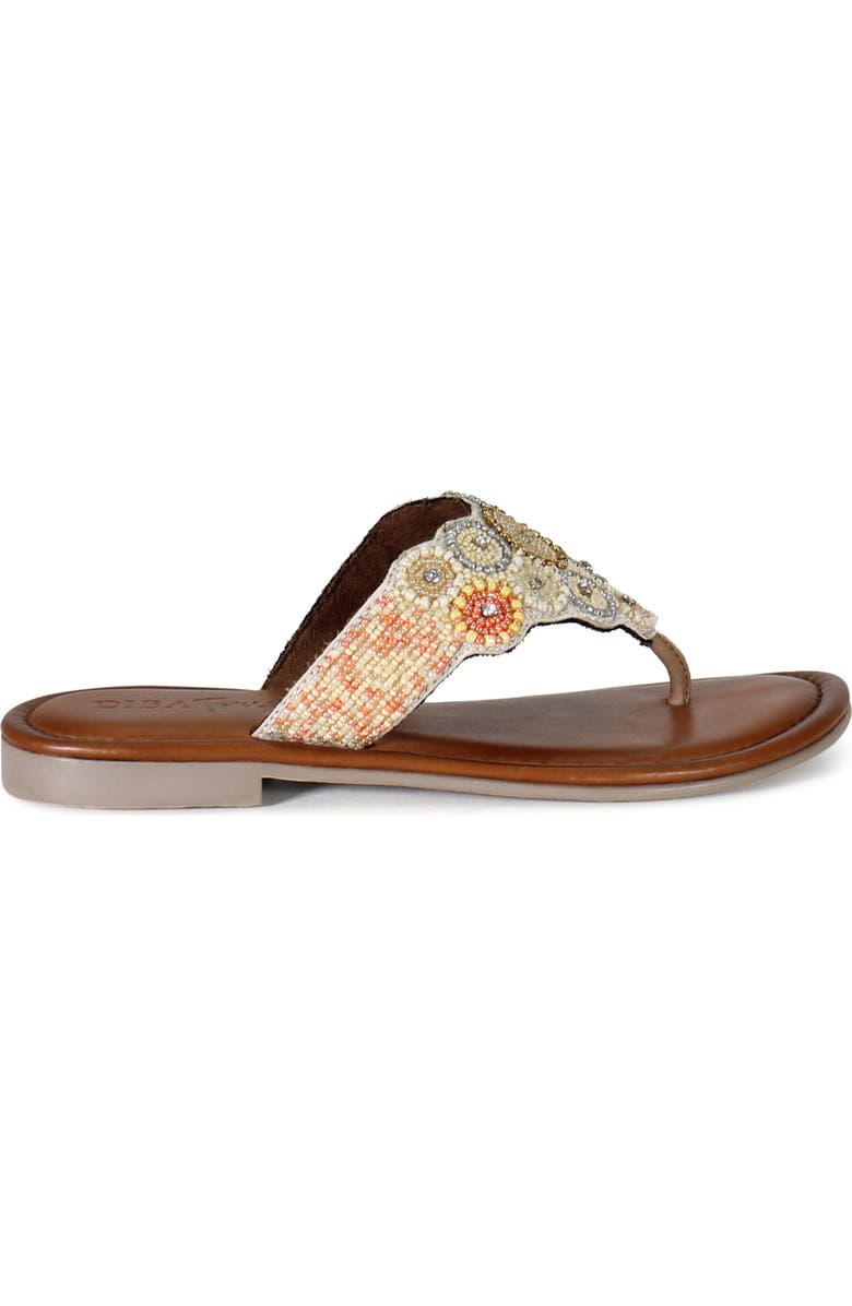 Diba True KALI NITE Leather and Glass Beads Thong Sandal, Alternate, color, Tan/Beige/Multi