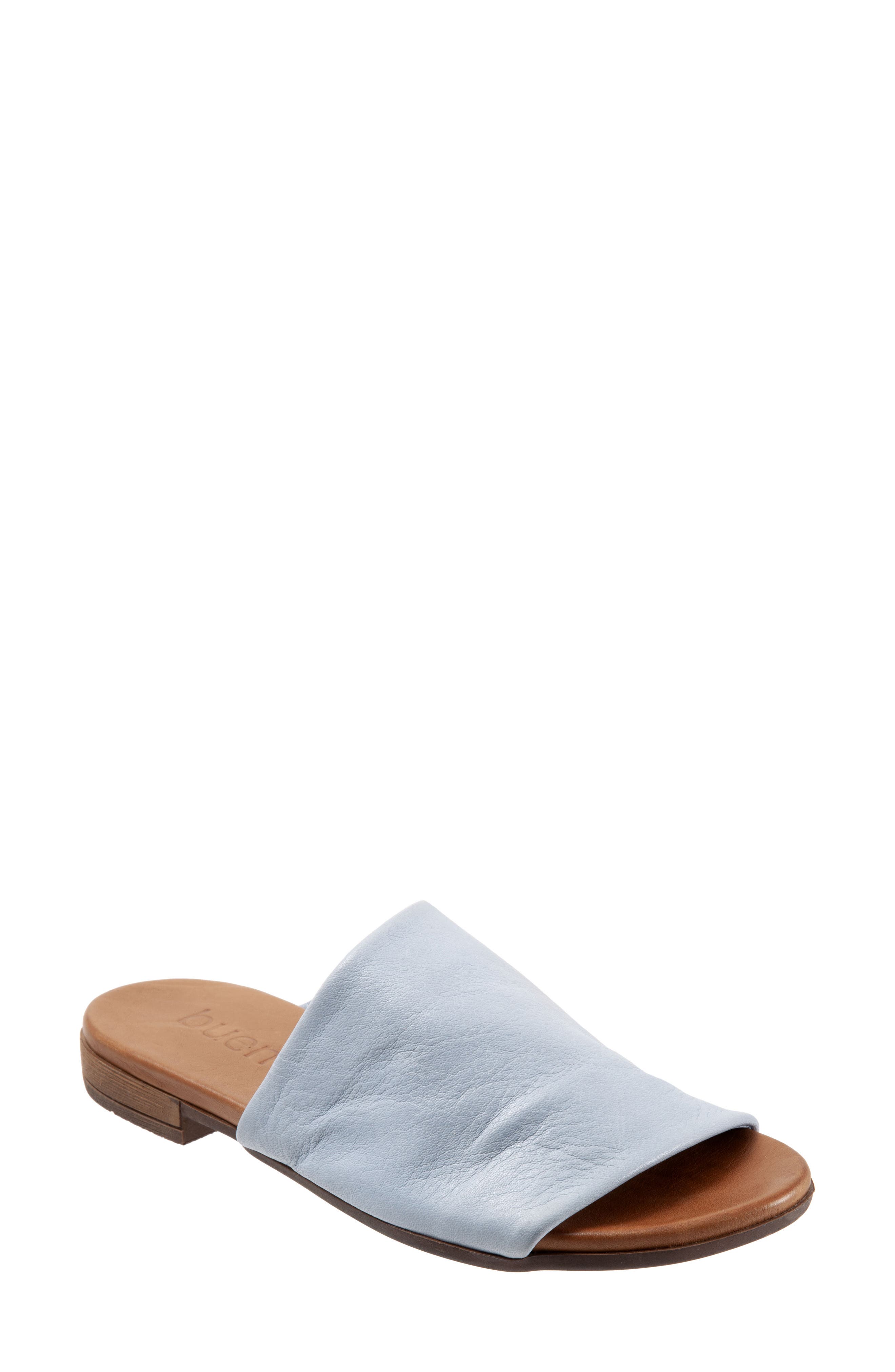 Turner Slide Sandal, Main, color, POWDER BLUE LEATHER