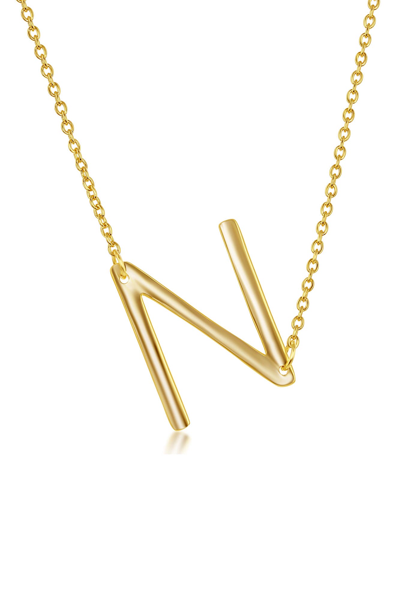 SIMONA Gold Plated Sterling Silver Sideways Initial Necklace