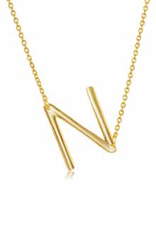 SIMONA Gold Plated Sterling Silver Sideways Initial Necklace