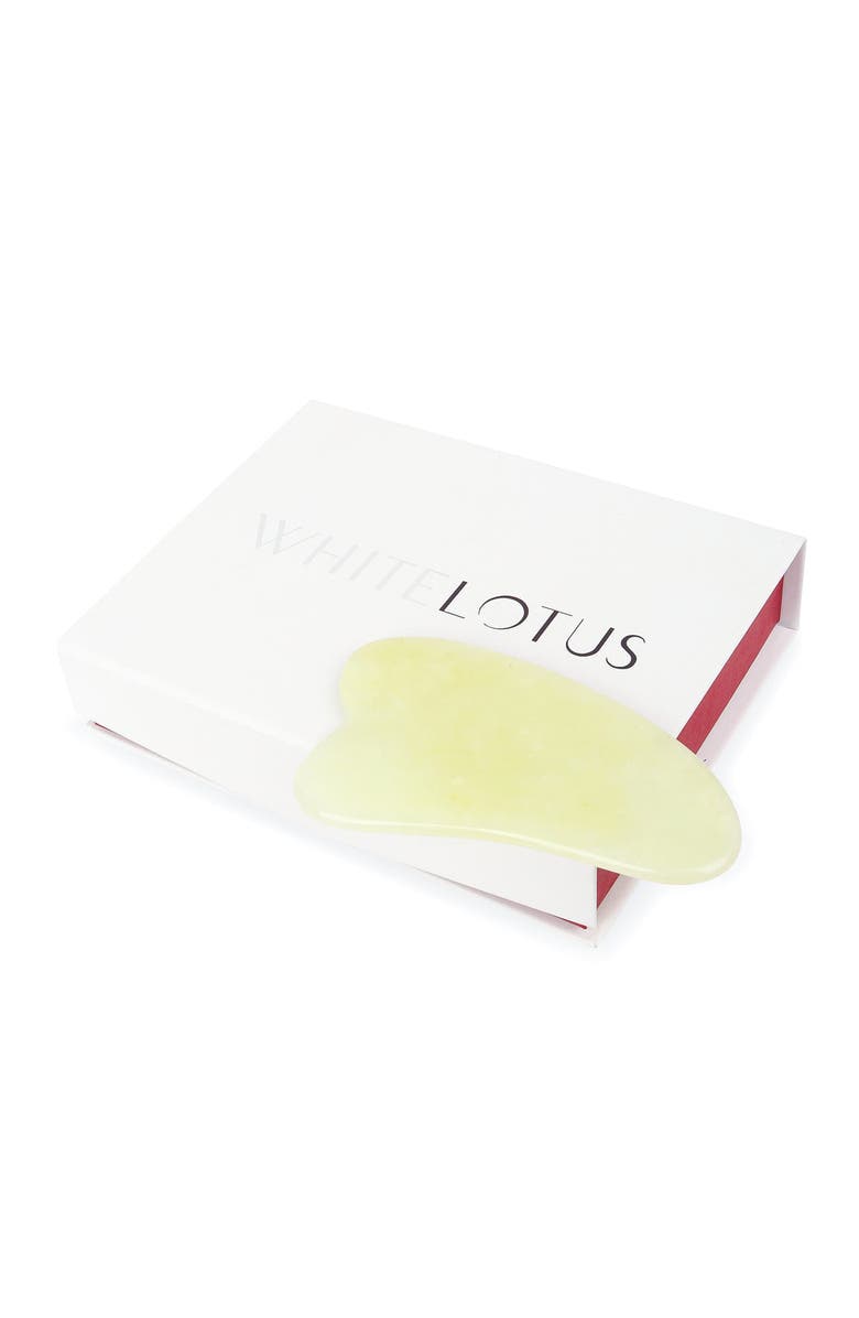 White Lotus Beauty Genuine Premium Jade Gua Sha, Alternate, color, Green