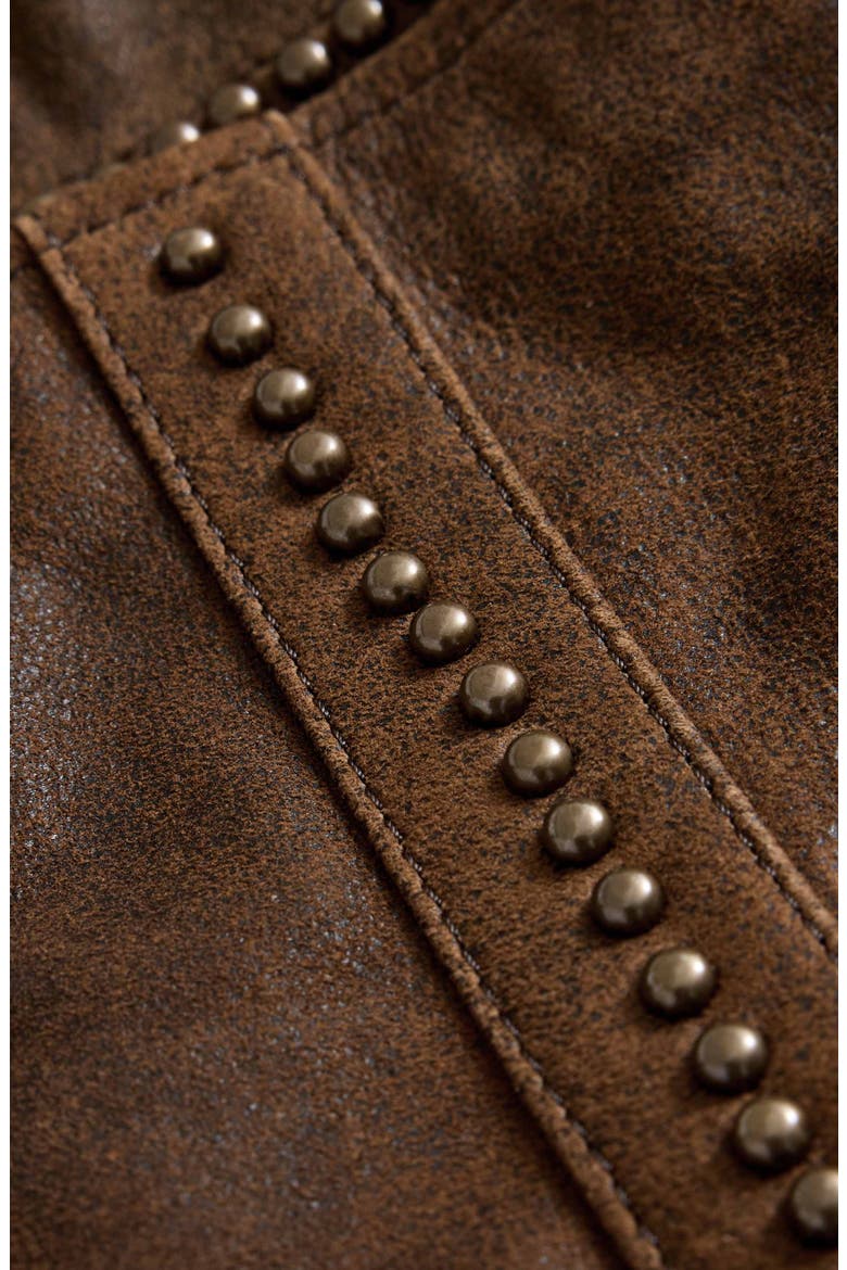Carson Stud Detail Suede Jacket, Alternate, color, TOFFEE