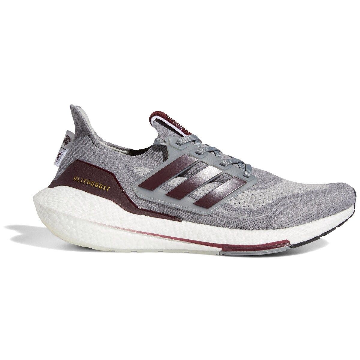 adidas Gray/Maroon Texas A&M Aggies Ultraboost 21 Running Shoe, Alternate, color, 
