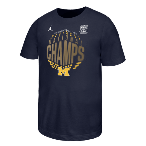 Youth Jordan Brand  Navy Michigan Wolverines 2026 NCAA Men's Basketball National Champions Locker Room T-Shirt