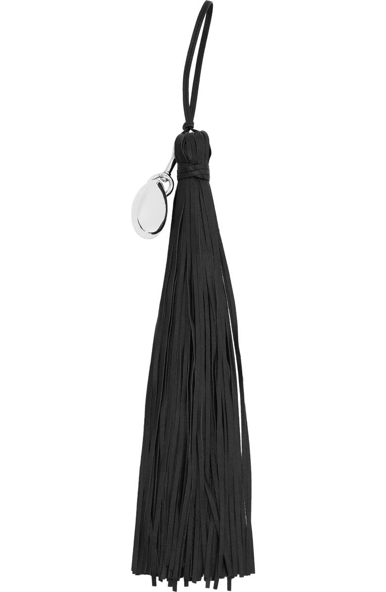 MANGO Leather Fringe Keychain, Main, color,