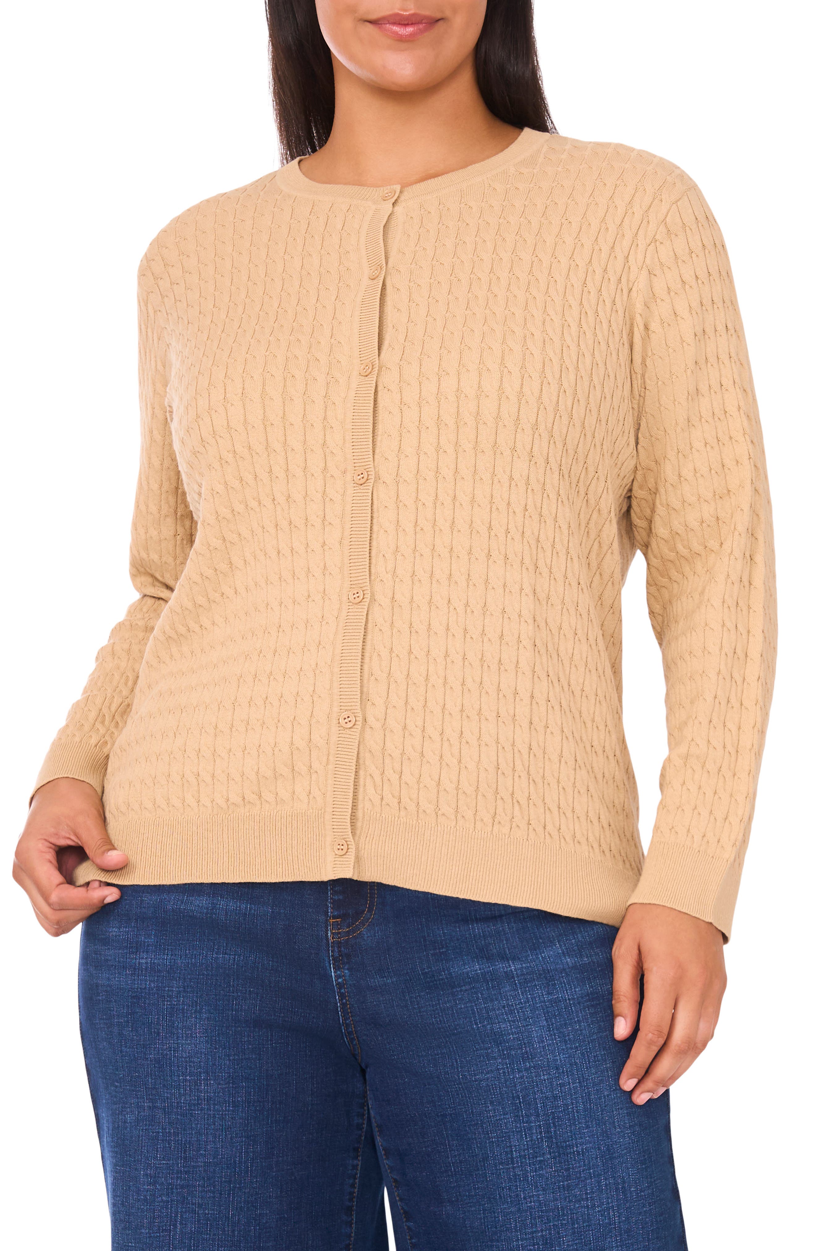 Halogen® Cable Stitch Cardigan