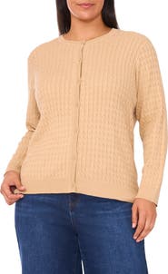 Halogen® Cable Stitch Cardigan