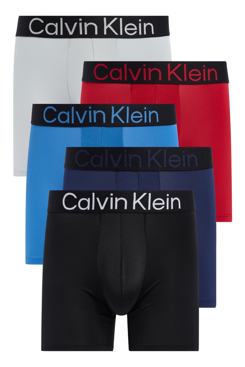 5-Pack Boxer Briefs, Main, color, BLACK/ DELFT/ SC/ PEACOAT