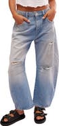 Free People We the Free Good Luck Mid Rise Barrel Leg Jeans