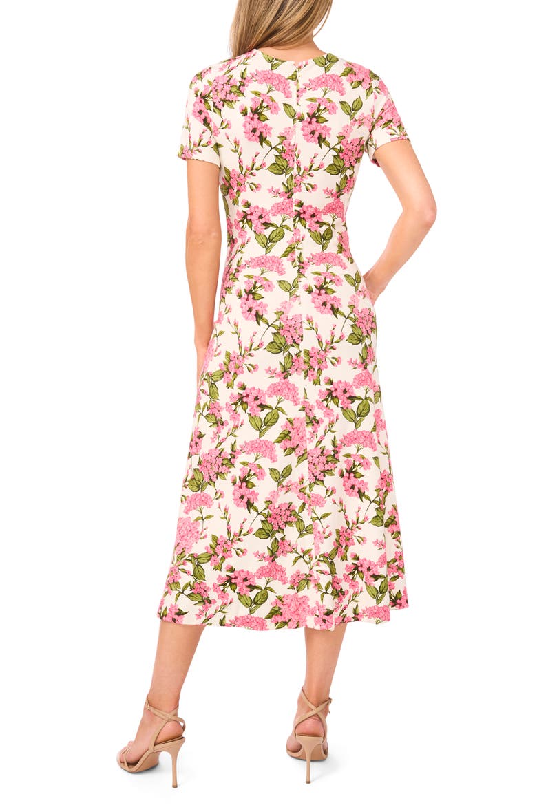 Chelsea Twist Front Floral Knit Midi Dress, Alternate, color, PINK DRINK