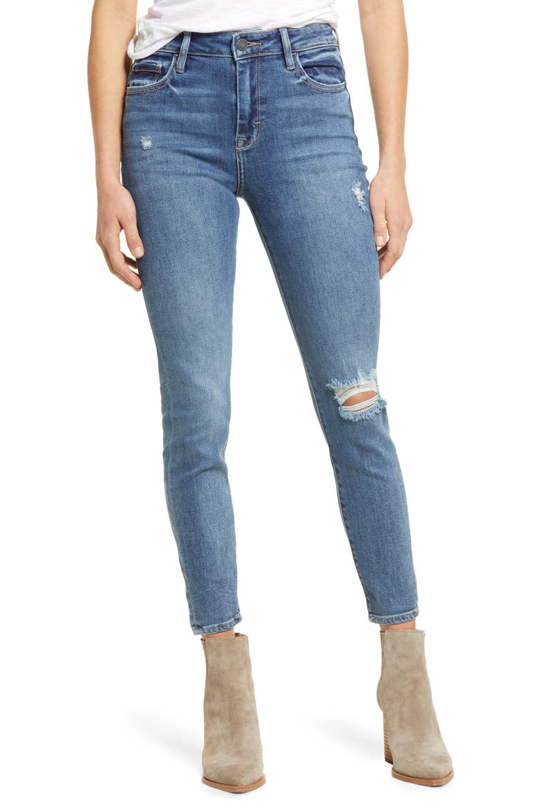 High Rise Super Stretch Skinny Jeans, Main, color, DARK WASH