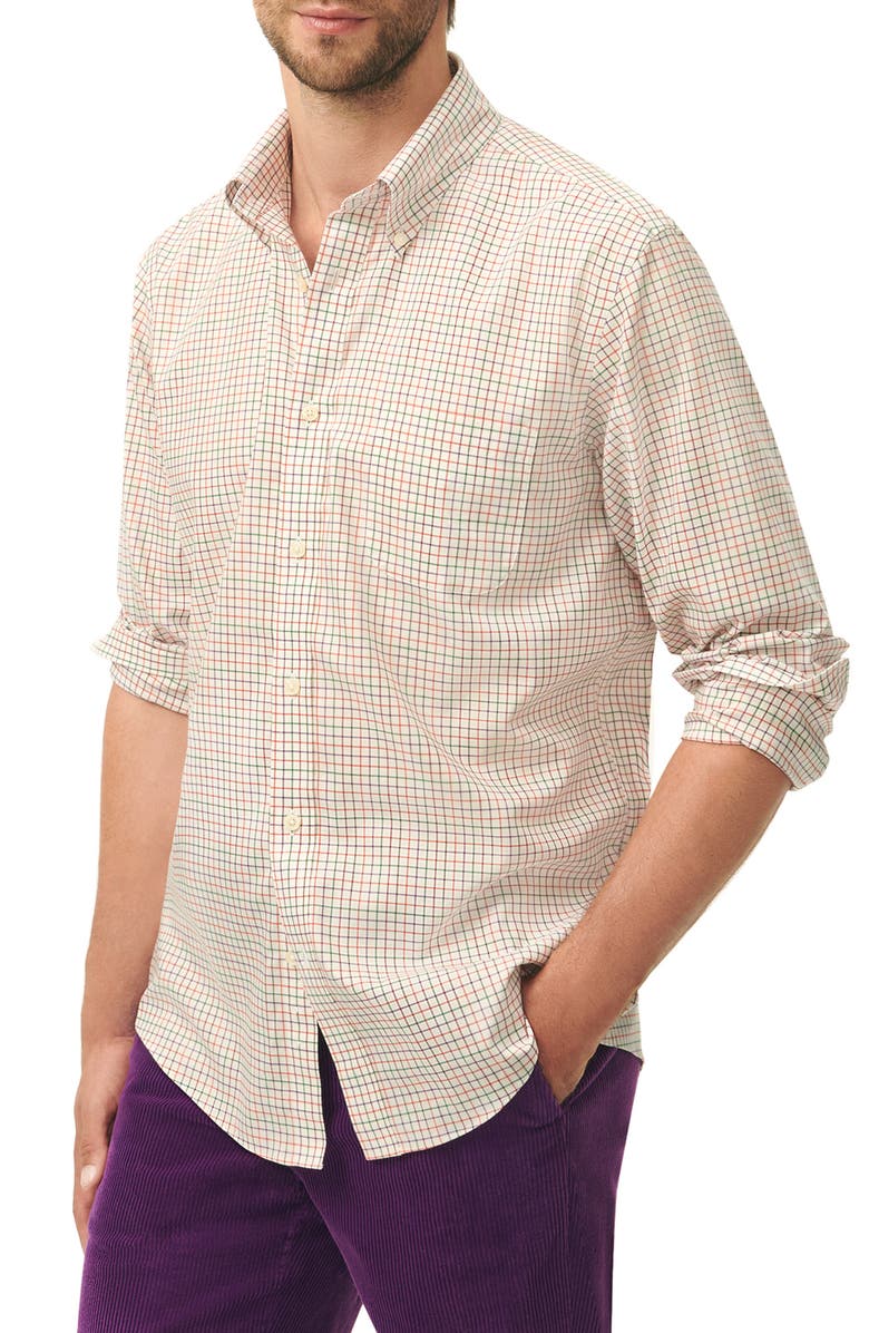 Brooks Brothers Non-Iron Tattersall Check Stretch Cotton Button-Down Shirt, Main, color, 