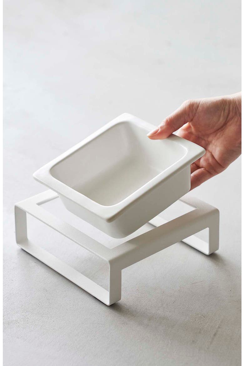 Pet Food Bowl & Short Stand, Alternate, color, WHITE