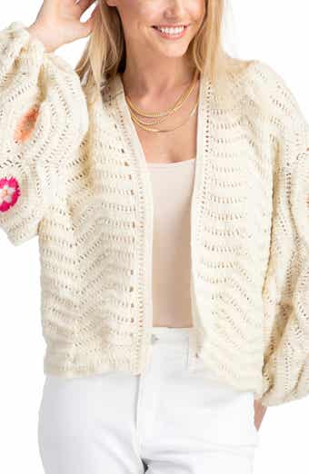 Floral Crochet Crop Cardigan