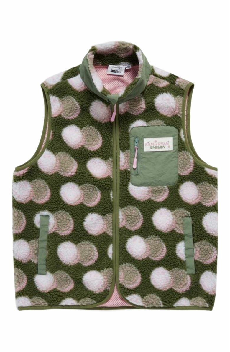 Samii Ryan JACQUARD faux shearling VEST, Alternate, color, Green
