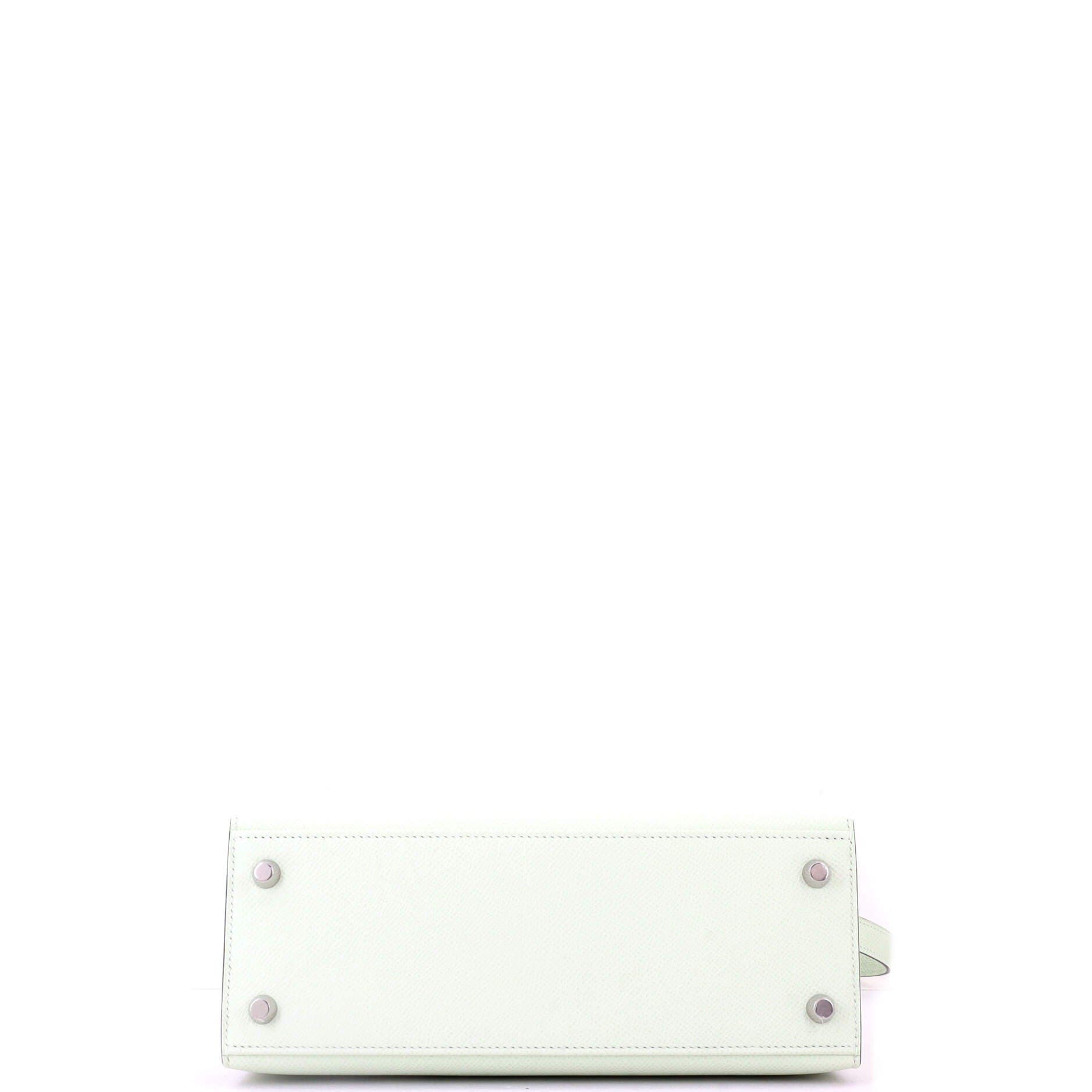 Pre-Owned Hermes Kelly Handbag Green Epsom with Palladium Hardware 25, Alternate, color, 