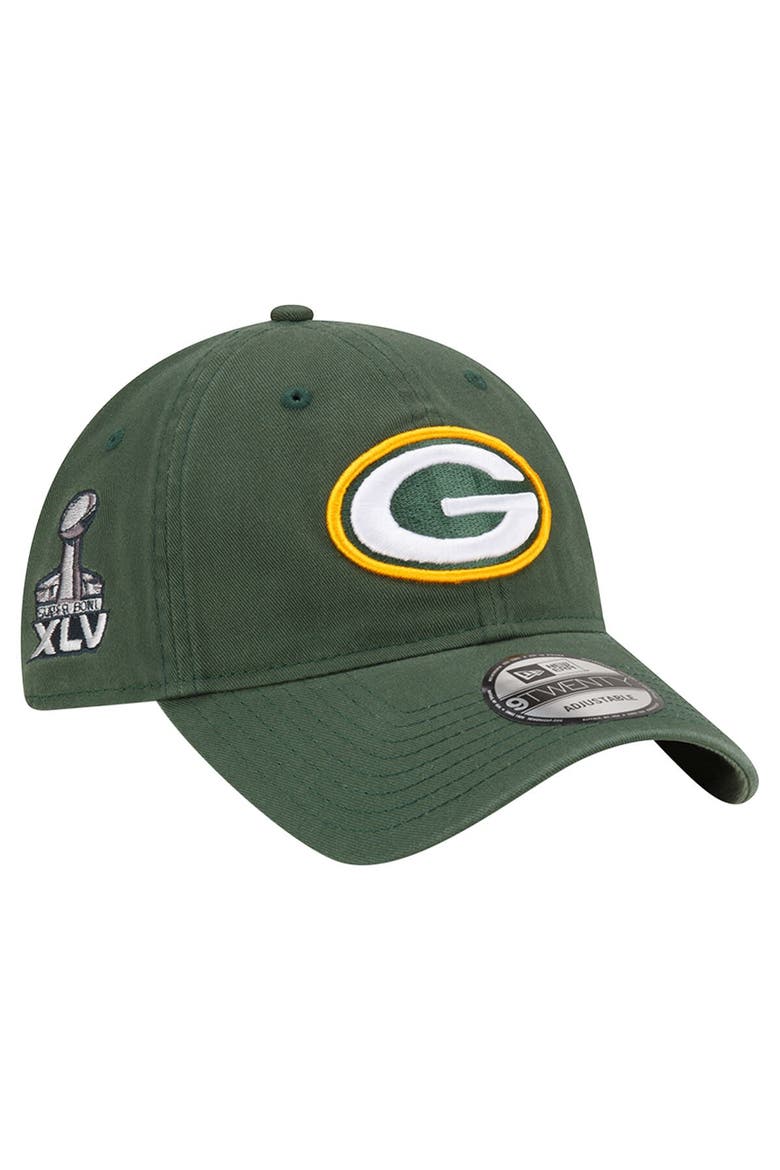 Men's New Era  Green Green Bay Packers Distinct 9TWENTY Adjustable Hat, Main, color, Green
