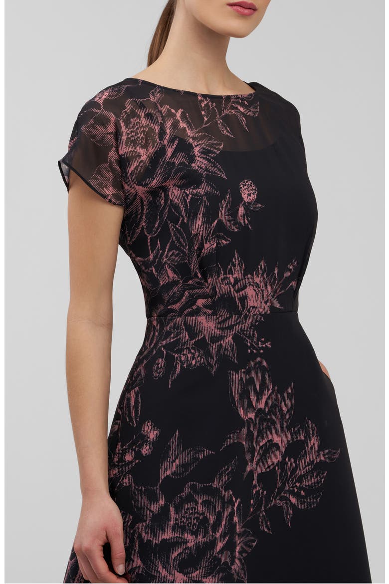 Mariellla Floral Cocktail Dress, Alternate, color, CARBON MULTI